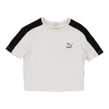  Puma Cropped T-Shirt - Medium White Cotton - Thrifted.com