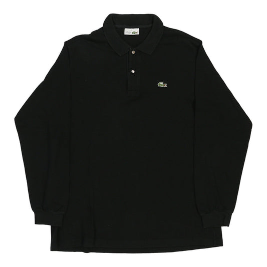 Vintage Lacoste Long Sleeve Polo Shirt - XL Black Cotton