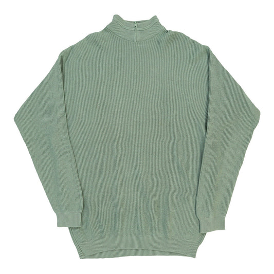 Vintage Byblos Tall 1/4 Zip - 2XL Green Cotton