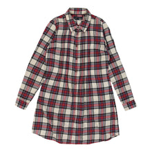  Tommy Hilfiger Checked Shirt Dress - Medium Red Cotton - Thrifted.com