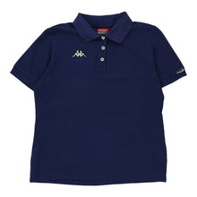  Kappa Polo Shirt - Medium Blue Cotton - Thrifted.com