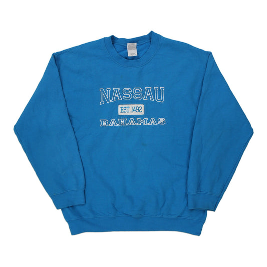 Vintage blue Nassau Bahamas Gildan Sweatshirt - mens large