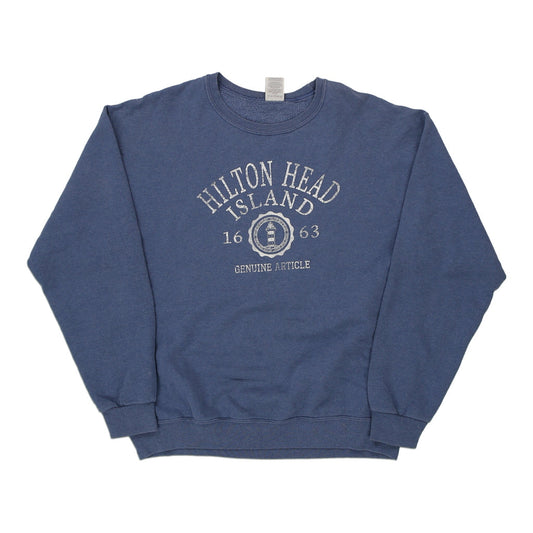 Vintage blue Hilton Head Jerzees Sweatshirt - mens large