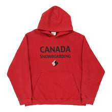  Canada Snowboarding Nike Hoodie - Large Red Cotton Blend - Thrifted.com