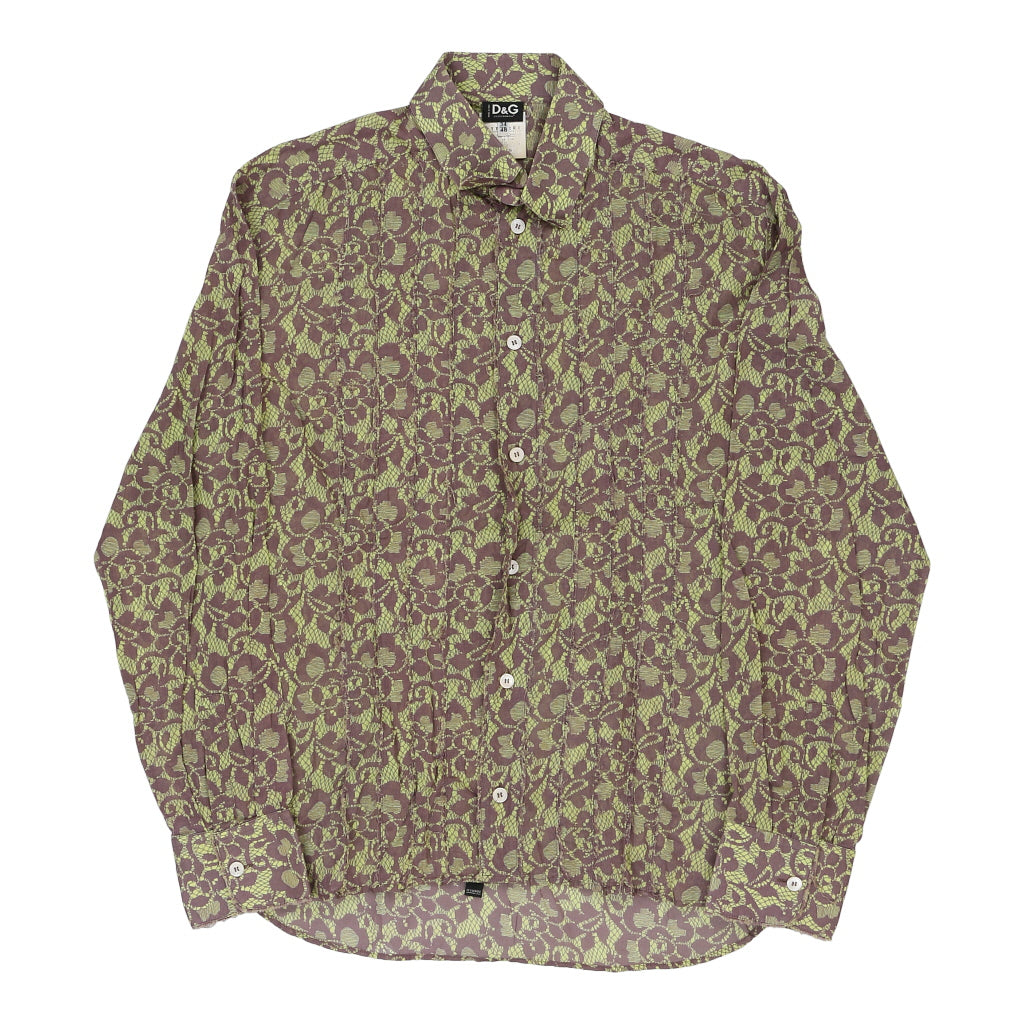 Vintage green Dolce & Gabbana Patterned Shirt - mens medium