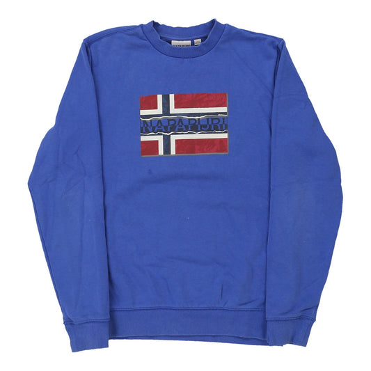 Vintage blue Napapijri Sweatshirt - mens small