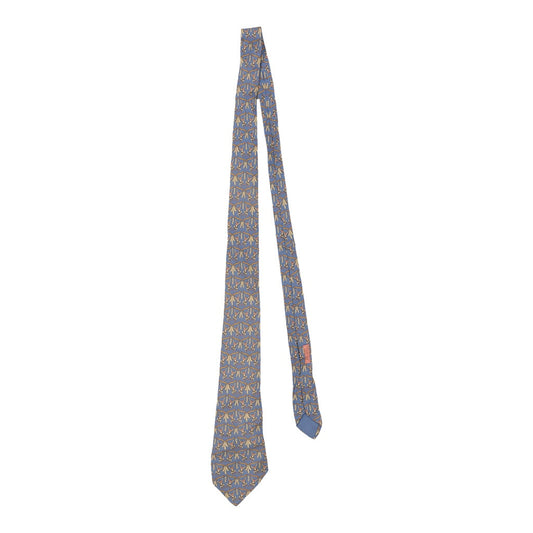 Vintage blue Monkey Hermes Tie - mens no size