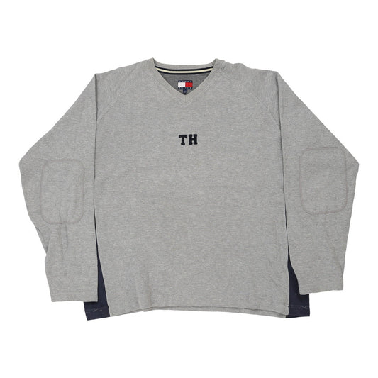 Vintage grey Tommy Hilfiger Sweatshirt - mens x-large