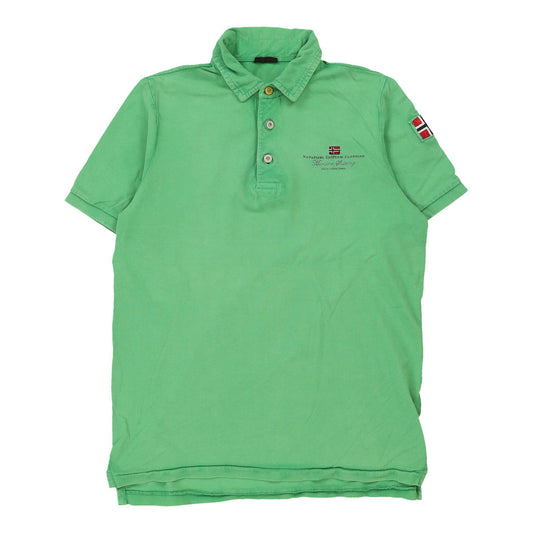Vintage green Napapijri Polo Shirt - mens large