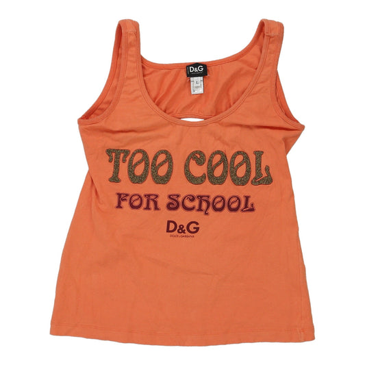 Vintage Dolce & Gabbana Vest - Large Orange Cotton