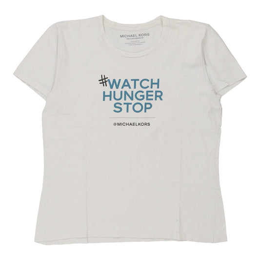 Vintage Michael Kors Spellout T-Shirt - Large White Cotton