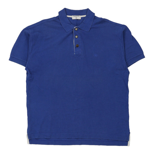 Vintage Valentino Polo Shirt - XL Blue Cotton