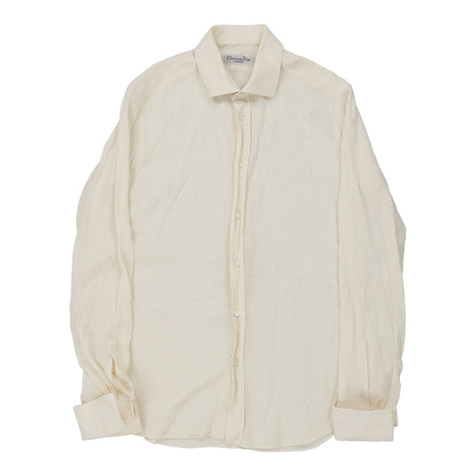 Vintage cream Christian Dior Shirt - mens medium