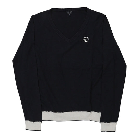 Vintage navy Armani Jeans Jumper - mens medium