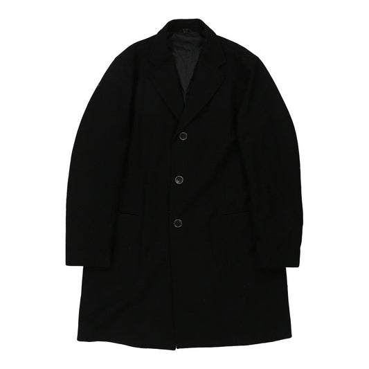 Vintage black Armani Overcoat - mens x-large