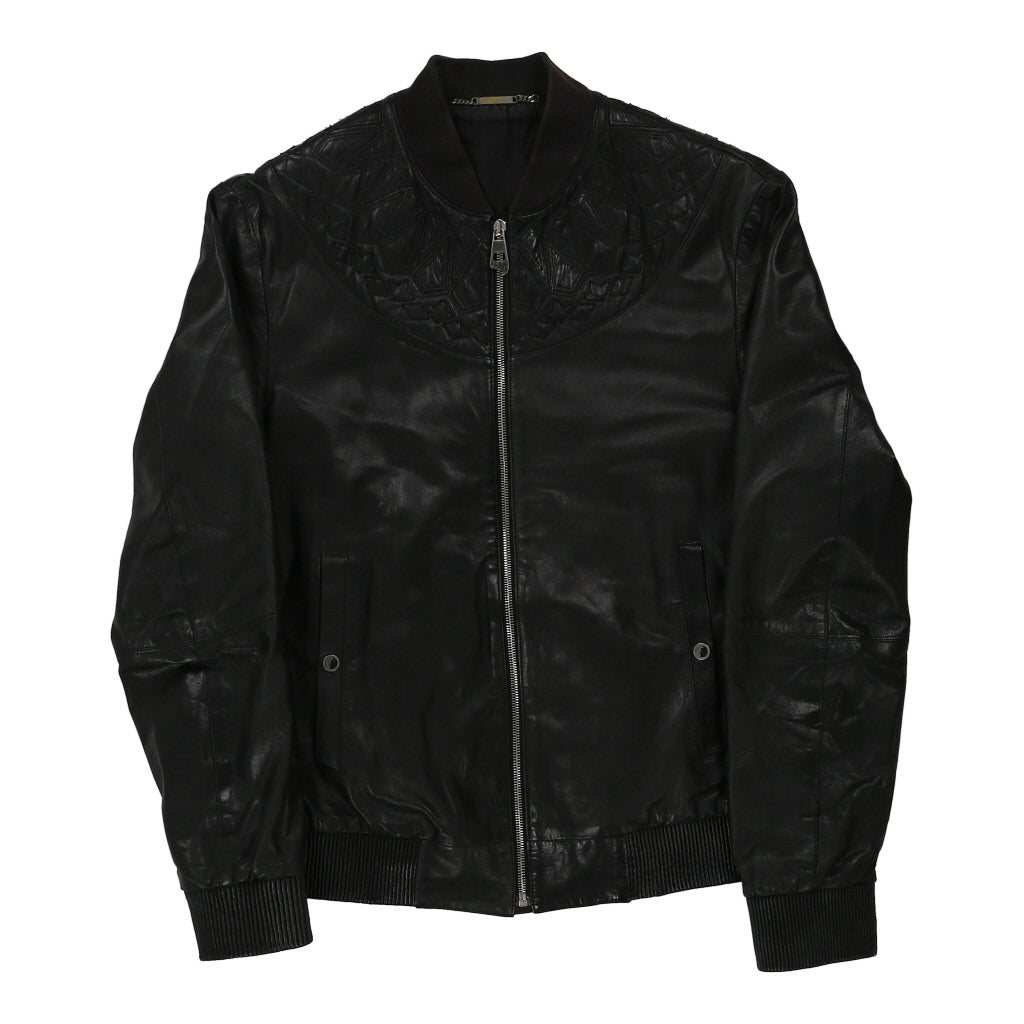 Vintage Versace Leather Jacket - Large Black Leather