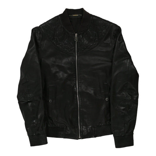 Vintage Versace Leather Jacket - Large Black Leather