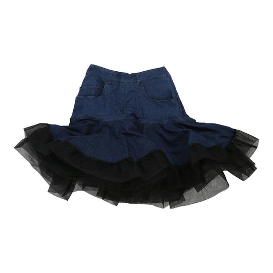 Vintage Moschino Denim Skirt - 24W UK 4 Blue Cotton