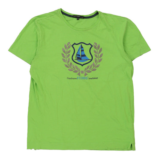 Vintage Gianfranco Ferre T-Shirt - Large Green Cotton