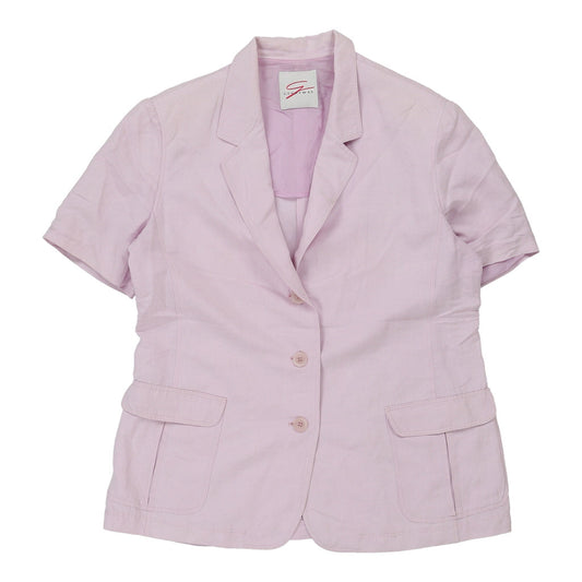 Vintage Genny Way Blazer - Large Pink Cotton Blend