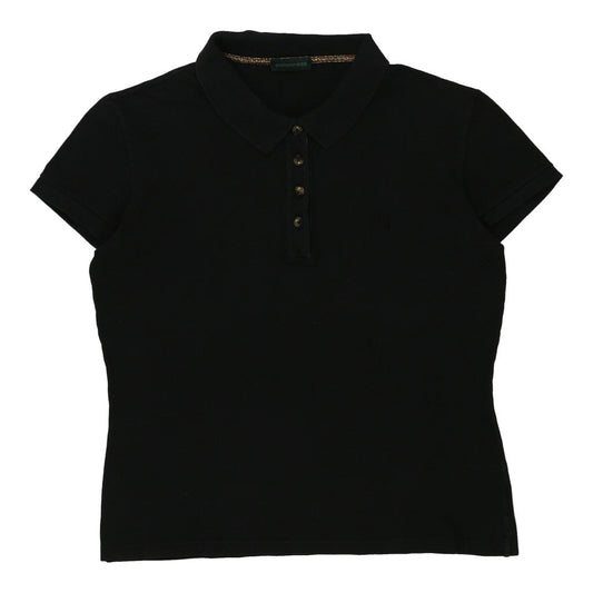Vintage Borbonese Polo Shirt - Medium Black Cotton