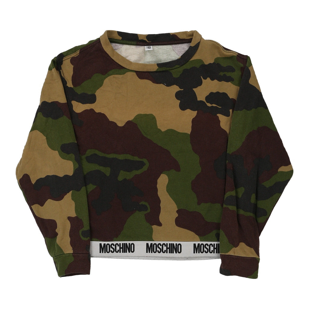 Vintage khaki Moschino Sweatshirt - womens medium