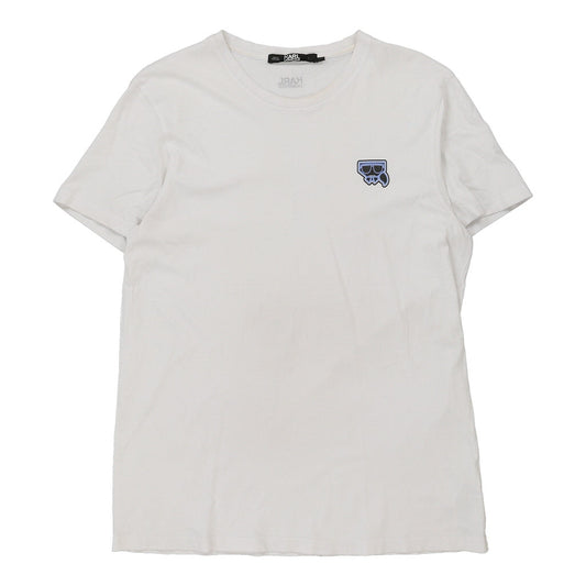 Vintage white Karl Lagerfeld T-Shirt - mens large