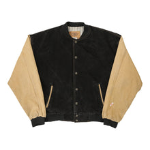  Vintage black International Denim Varsity Jacket - mens large