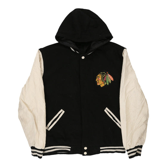 Vintage black Chicago Blackhawks Unbranded Varsity Jacket - mens large