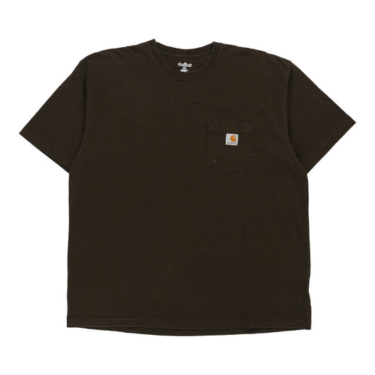 Vintage Carhartt T-Shirt - XL Khaki Cotton