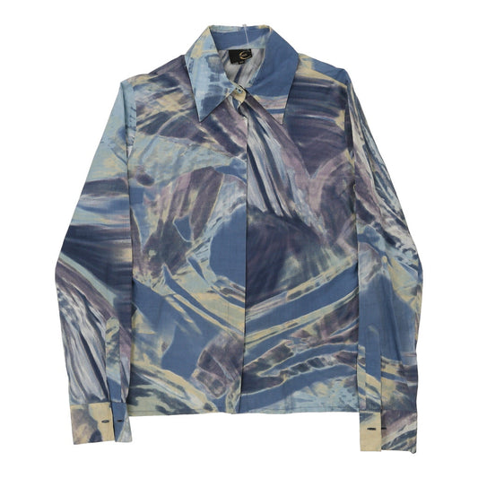 Vintage Cavalli Patterned Shirt - Medium Blue Cotton