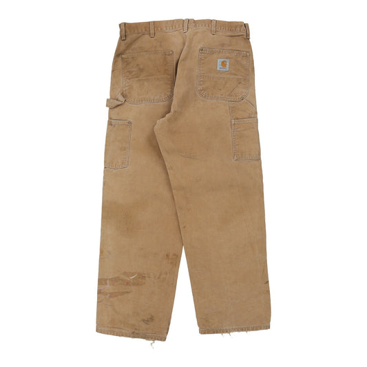 Vintage Carhartt Double Knee Carpenter Trousers - 38W 31L Brown Cotton
