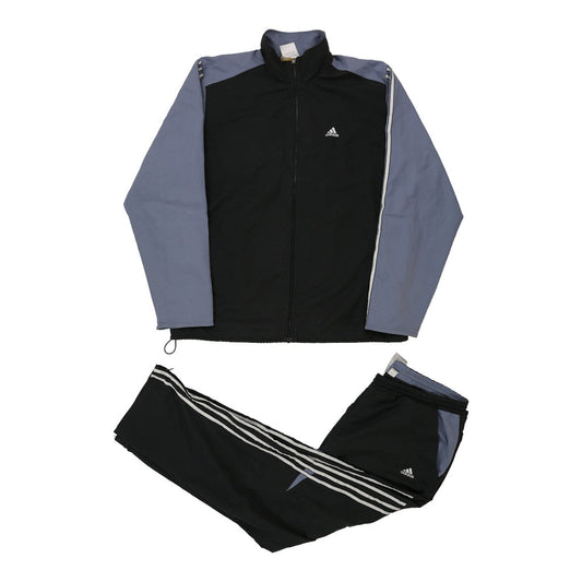 Vintage black Adidas Full Tracksuit - mens medium