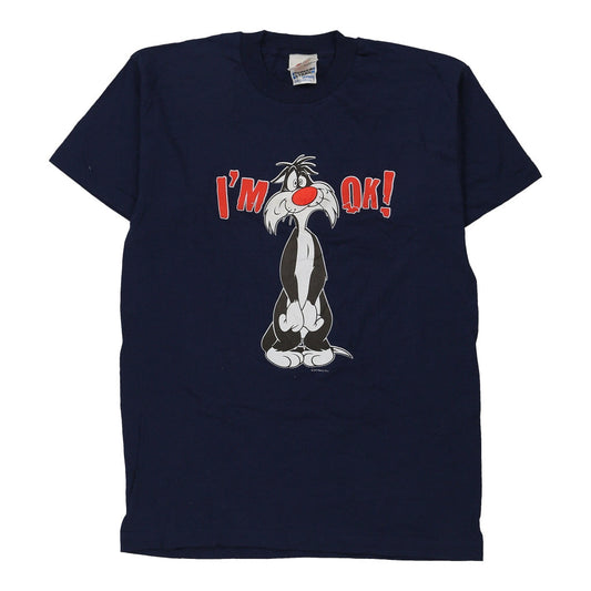 Vintage navy Looney Tunes Screen Stars T-Shirt - mens medium