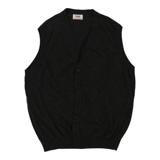 Vintage black Sisley Sweater Vest - mens x-large