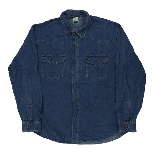 Vintage blue Uomo Denim Shirt - mens x-large