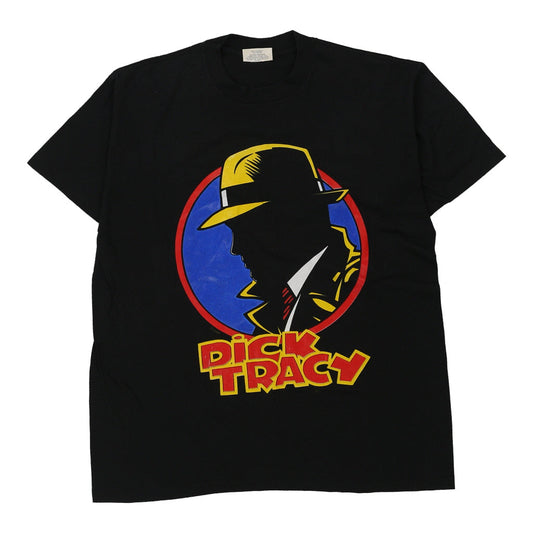 Vintage black Made in USA Dick Tracy Division 1 T-Shirt - mens x-large