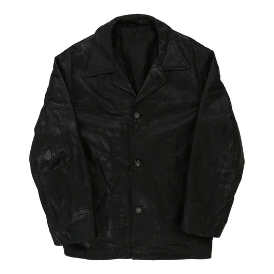 Vintage black 1970's Leather Ellesi Leather Jacket - mens x-large