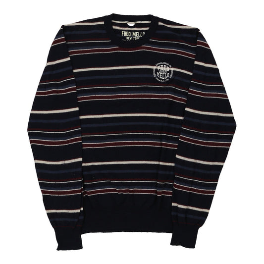 Vintage navy Fred Mello Jumper - mens x-large