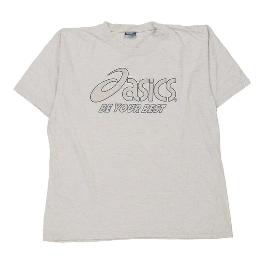 Vintage white Asics T-Shirt - mens x-large