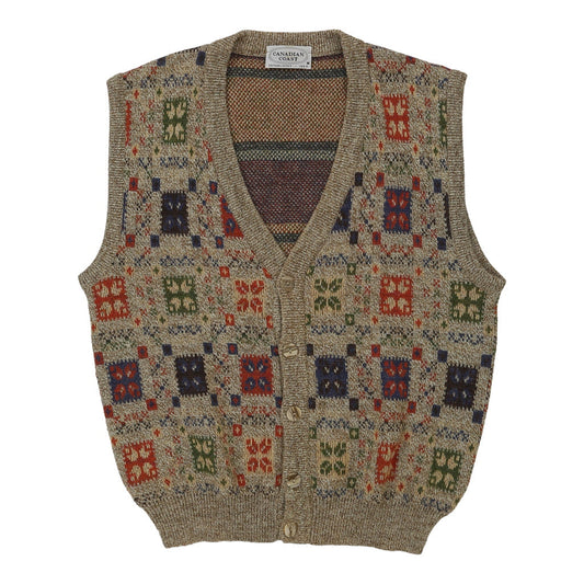 Vintage brown Canadian Coast Sweater Vest - mens medium