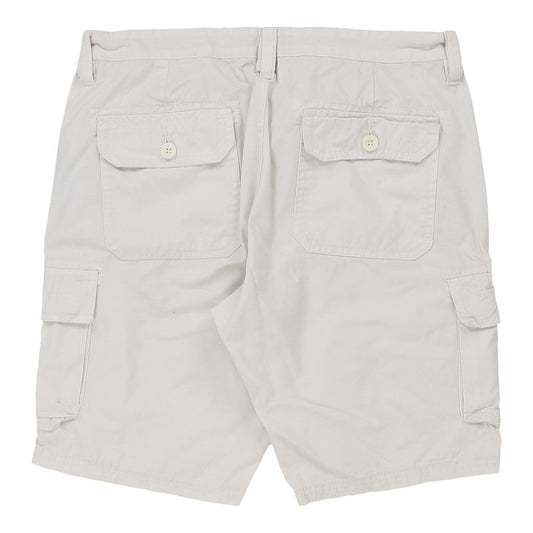 Vintage white Cotton & Silk Cargo Shorts - mens 36" waist