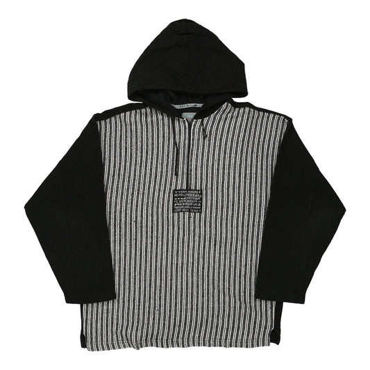 Vintage Maref Striped Hoodie - XL Black Cotton