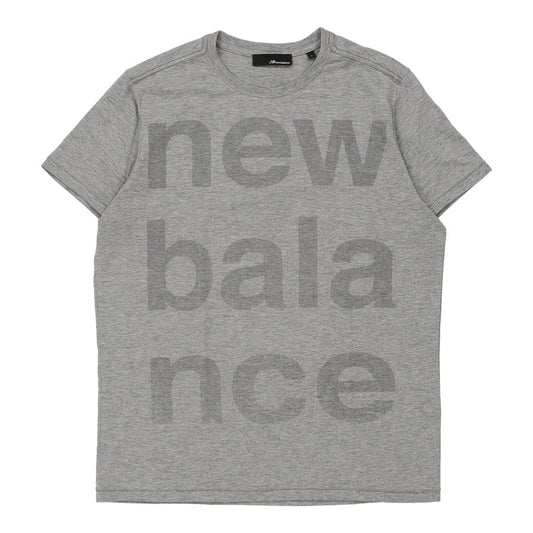 Vintage New Balance Spellout T-Shirt - Large Grey Cotton