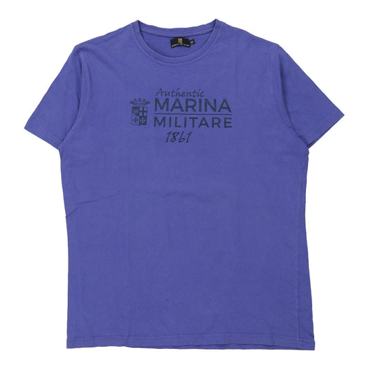 Vintage Marina Militare T-Shirt - 2XL Purple Cotton