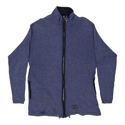 Vintage Champion Zip Up - Large Blue Cotton