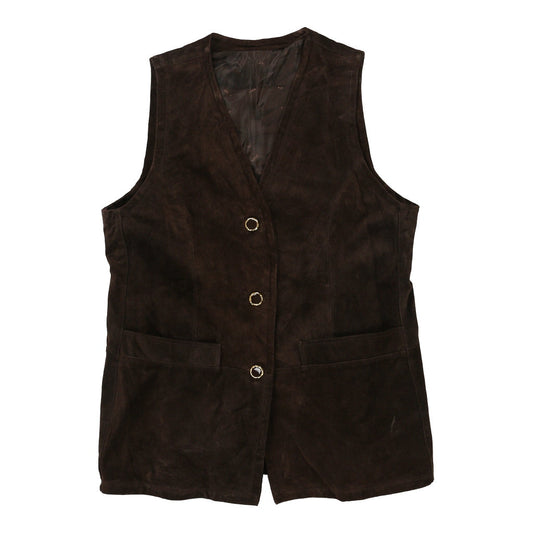 Vintage Hugo Waistcoat - Large Brown Suede
