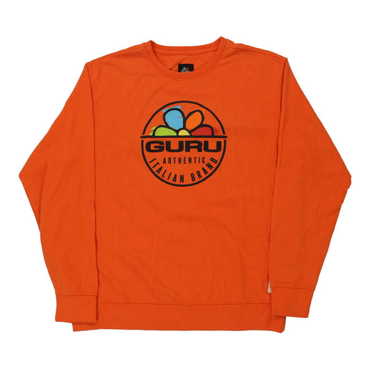 Vintage Guru Graphic Sweatshirt - 2XL Orange Cotton