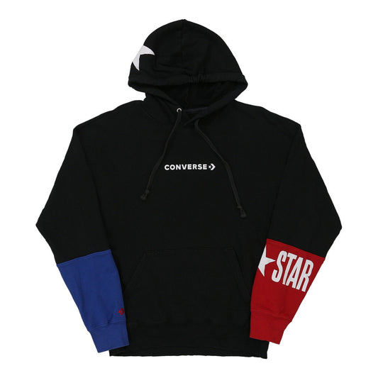 Vintage Converse Hoodie - Small Black Cotton