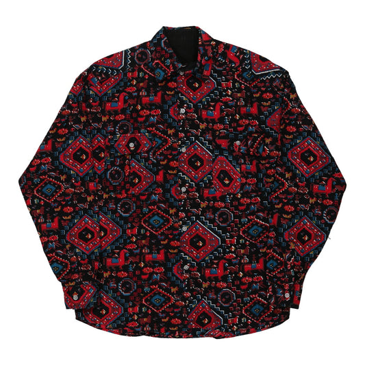 Vintage Unbranded Patterned Shirt - XL Red Cotton